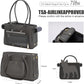 Minsong Fashion Pet Carrier Purse for Small Cat and Dog, Luxury Pu Soft-Sided Tote Bag with Large Pockets for Dogs and Puppies (Black, 13.6" L x 6" W x 10.0" H)