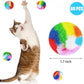 Nicunom 60 PCS Cat Pom Pom Balls, 1.7Inch Rainbow Cat Toy Balls, Soft Plush Cat Ball Fuzzy Kitty Balls Colorful Kitten Puff Balls Cat Chase Ball for Kitten Pet Interactive Playing Exercising