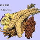 Natural Hamster Bedding - Flowers, Herbs, Sprays, Treat Cereal Grain for Cage Habitat Enclosure Decor - Hamster Chews for Dwarf Syrian Gerbils, Mice, Rat Forage - Pet Accessories