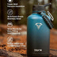 64 oz Insulated Water Bottle,Half Gallon Water Flask Stainless Steel Vacuum, Cold for 48 Hrs,BPA-Free & Leakproof -with Paracord Handle, Strap,Straw Spout Lids,Large Jug for Gym,Indigo Black