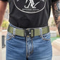 KingMoore Men's Tactical Belt Heavy Duty Webbing Belt Adjustable Military Style Nylon Belts with Metal Buckle
