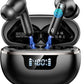 Wireless Earbuds, Bluetooth 5.4 Headphones Deep Bass Stereo, in-Ear Earphones with 4 ENC Mics, 40H Playtime LED Display Mini Charging Case Ear Buds, IP7 Waterproof Wireless Headphones for Android iOS