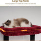 Heybly Tall Cat Tree, 78-inch Multi-Level Cat Tower for Indoor Cats, 2 Widened Plush Perches Cat Condo with Scratching Board and Big Caves, Black and Red HCT033BR