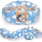 Cat Tunnel Bed, Cat Tunnels for Indoor Cats with Washable Circle Cushion, Multifunctional Peekaboo Cat Cave Donut Tubes Tunnel for Cat Kitty Kitten Puppy Rabbit Ferret (Sky Blue)