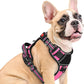 Eagloo Dog Harness Medium Sized, Easy Wearing with 3 Buckles, Adjustable No Pull Pet Harness with 2 Rings for Walking, No Chock Reflective Soft Padded Vest with Control Handle, Pink & Black, M