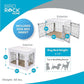 INTERNET'S BEST Decorative Dog Kennel with Pet Bed, Small Pet House, Double Door Indoor Crate, Engineered Wood & Wire Furniture, Side Table & Nightstand, Fits Small Dogs - White