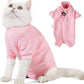Dotoner Cat Surgery Recovery Suit for Female Male Anti-Licking Pet Surgical Pajamas Long Sleeve Prevent Shedding Cat Spay Recovery Suit&E Collar Alternative Bodysuit for Cats