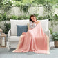 Snuggle Sac Pink Throw Blankets for Couch, Reversible Super Soft Warm Microfiber Blankets Cozy Knit Fuzzy Plush Lightweight Fluffy Throws for Sofa, Bed, Living Room, Heather Pink, 50 x 60 inches