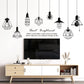 Removable 8pcs Hanging Black Vinyl Chandeliers Wall Sticker Quotes Heart Brightened Wall Decal DIY Peel and Stick Decor for Kids Boys and Girls Bedroom Living Room Studyroom Playroom Classroom