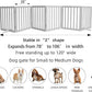 ZJSF Freestanding Indoor Dog Gate for House Foldable Wood Puppy Gate for Doorways Pet Gate for Stairs Extra Wide Pet Fence, Grey, 24" Height 6 Panels