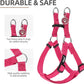 PUPTECK No Pull Dog Harness Soft Adjustable Basic Nylon Step in Puppy Vest Outdoor Walking with ID Tag and A-ir Tag Case, Hot Pink, L
