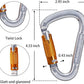 Auto Locking Rock Climbing Carabiner Clips, Heavy Duty Asymmetrical Carabiner Connector Used for Rappelling Rescue Outdoor Climbing, Mountaineer, Hammock, Camping