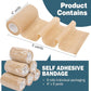 AZEN 9 Pack Self Adhesive Bandage Wrap, 4" X 5 Yards Elastic Cohesive Bandage Wrap, Skin Color Athletic Tape, Ankle Tape, Tattoo Grip Tape Wrap, Vet Wrap