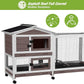 Outdoor Rabbit Hutch Indoor Bunny on Wheels Large Guinea Pig Cage with Run for Any Small Animals,Removable Pull Out Tray White