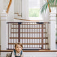 Cumbor 29.7-48" Baby Gate for Stairs, Mom's Choice Awards Winner-Dog Gate for Doorways, Auto Close Safety Pet Gate for Dogs Indoor, Easy Install Pressure Mounted Child Gate with Walk Thru Door, Brown