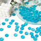 FUTUREPLUS 1LB Frosted Flat Marbles, Blue Glass Pebbles Beads Vase Fillers Decorative Fish Tank Aquarium Rocks for Centerpieces Table Decor