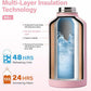 Insulated Water Bottle | Thickened Stainless Steel Vacuum Metal | Portable Sports Half Gallon Large Water Jug for Gym and Hiking with Straw, Carrier Bag, Handle Strap | BPA-Free 64 oz