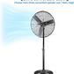 Comfort Zone Industrial Pedestal Fan, 30 inch, 3 Speed, High Velocity, Adjustable Height 56” to 76”, Metal, Meets OSHA Standards, Airflow 36 ft/sec, Ideal for Garage, Workshop or Warehouse, CZHVP30
