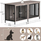 EasyCom 63" Dog Cage Furniture for 2 Pets with Divider, XL Wooden Double Dog Crate Furniture TV Stand for Mideum Breed, Durable and Sturdy
