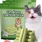 Primeco Cat Grass Teething Stick, Natural Grass Molar Rod Made of Chicken & Cat Grass, 6 PCS Per Bag for Cat Indoor Teeth Cleaning, Hairball Removal, Dental Care, Increase Appetite (4 pcs)
