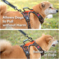 PoyPet No Pull Dog Harness, No Choke Front Clip Reflective Dog Vest with Soft Padded Vertical Handle, 3 Leash Attachments for Small Medium Large Dogs (Orange,M)
