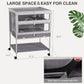 Guinea Pig Cage, Moveable Metal Frame Hamster Cage Anti-Chewing with Aluminium Alloy Edge, Hideouts, Ramps, Seesaws Chewing Toy, Deeper Pull-Out Leakproof Tray for Indoor Outdoor（White）