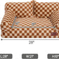 Hollypet Fluffy Plush Dog Cat Pet Couch Soft Calming Sofa Bed for Medium Small Cats and Dogs, Brown and Light Yellow