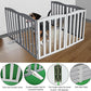 ZJSF Foldable Freestanding Indoor Dog Gate for House Wood Long Pet Gates Dog Fence for Stairs Puppy Gates for Hallways, Puppy Gate,Support Feet Included, Grey, 24 "Height-6 Panels