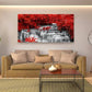 Yxbhhym Large Black and White Decor Waterfall Canvas Wall Art Red Tree Wall Decor Landscape Prints Posters Forest Scenery Paintings for Wall Decoration Bedroom Living Room Décor- Framed Wall Art