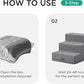 Made4Pets Dog Stairs for Small Dogs, Extra Wide Dog Steps for Bed Couch Sofa and Chair, 35D Foam Pet Steps for Small Dogs and Cats, Non-Slip Bottom Pet Stairs, Brown, 3 Steps