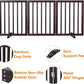 Brown 18-55" Wide Dog Gate, Bamboo Freestanding Pet Gates for Dogs, Puppy Fence