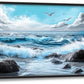 Extra Large Framed Abstract Sea Ocean Wall Art,Black and White Wall Decor, Coastal Seashore Pictures for Living Room,Canvas Print Painting Modern Artwork Bedroom Office Bathroom 60L x 30W