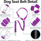 Plutus Pet Dog Seat Belt for Car Headrest, Reflective and Adjustable Restraint with Elastic Bungee for Safety, Vehicle Seatbelt Harness for Small Medium Large Dogs and Cats