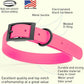 Dogline Biothane Waterproof Dog Collar Strong Coated Nylon Webbing with Black Hardware Odor- Proof for Easy Care Easy to Clean High Performance Fits Small Medium or Large Dogs, Passionfruit Pink