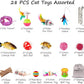MIBOTE 28Pcs Cat Toys Kitten Toys Assorted, Cat Tunnel Catnip Fish Feather Teaser Wand Fish Fluffy Mouse Mice Balls and Bells Toys for Indoor Cat Puppy Kitty Interactive Cat Toy Set