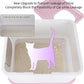 RIZZARI Foldable Cat Litter Box,Cat Box with Drawer, Large Capacity Litter Box with Lid, Top Opening Litter Pan for Small to Big Cats (Pink)