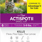 TevraPet Actispot II Flea Treatment for Small and Medium Cats 5-9 lbs | 6 Doses | Powerful Prevention and Control, Clear