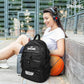 Spalding Basketball Backpack - Black Sports Bag with Ball & Shoe Compartment, Basketball Accessories Bag