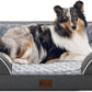 Orthopedic Dog Beds Waterproof, Memory Foam Large Sized Dogs Beds with Sides, Non-Slip Bottom and Egg-Crate Foam Big Dog Beds with Removable Washable Cover(Large,Dark Grey)
