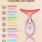 7 Color Face and Neck Massager Light Therapy, Red Light Based Facial Massager for Skin Care, Firming, Smoothing (Pink)