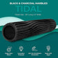 Oceanfoam Tidal Roller - Black & Charcoal Marbled - Muscle Massage Foam Roller for Back Pain & Stretching - Firm and Ergonomic Wide Wave Textured - Yoga, Athletics, & Wellness - Full Size, 20" x 5"