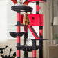 Taoqimiao Gothic Cat Tree 57.5-Inch, Cat Tower for Indoor Cats Large Adult, Extra Large Cat Condo, 8 Sisal Scratching Posts, Metal Frame Cozy Hammock, Durable Scratch Board, 2 Top Perches, MS026BR