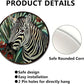Lygond Metal Sign Tin Sign Circular Stained Glass Zebra Funny Bathroom Wall Decor for Gift 8×8 Inches