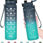 Enerbone Water Bottle, Leakproof BPA & Toxic Free, Motivational Water Bottle with Times to Drink and Straw, Fitness Sports Water Bottle with Strap for Office, Gym, Outdoor Sports