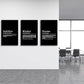 Inspirational Canvas Painting Wall Art -EPHANY ART, Motivational Wall Art Success Framed Entrepreneur Poster Positive Quotes Wall Poster for Home Office Workplace (M-3pcs,16x24inchx3pcs)