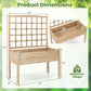 Giantex Raised Garden Bed with Trellis, Wooden Elevated Planter Box with Legs, Drainage Holes for Climbing Plants Vines Vegetables Flowers Herbs, Outdoor Horticulture Planter for Patio Yard (Natural)