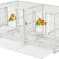 Single Stackable Center Divided Breeder Breeding Bird Flight Double Rolling Cage for Aviaries Canaries Cockatiels Finches Budgies Small Parrots Single Story