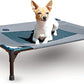 K&H Pet Products Outdoor Elevated Dog Cot, Breathable Cooling Elevated Cot Hammock Pet Bed for Medium Dogs, Washable Mesh Cover, Raised Metal Frame, Collapsible, Portable - Medium 32 X 25in Gray