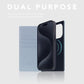 D8 Full Grain Leather Wallet Case for iPhone 15 Pro - [2-in-1] Handcrafted Detachable Diary Style with Magnetic MagSafe Back Cover, Gift Box Included (Powder Blue)