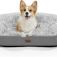3.7 inch Thickened Orthopedic Dog Beds for Medium Dogs, Supportive Dog Sofa Bed with 28D Egg-Crate Foam, Removable Washable Plush Cover, Waterproof Lining, Half-Round Design for Puppy,Senior Dog